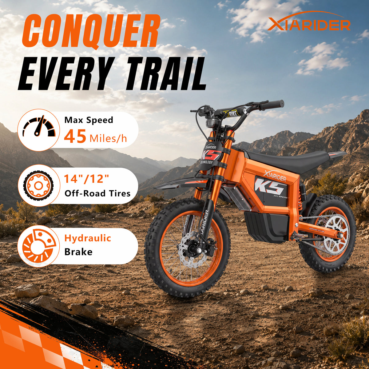K2 Electric Dirt Bike 45MPH 3000W Off Road Dirt Bike