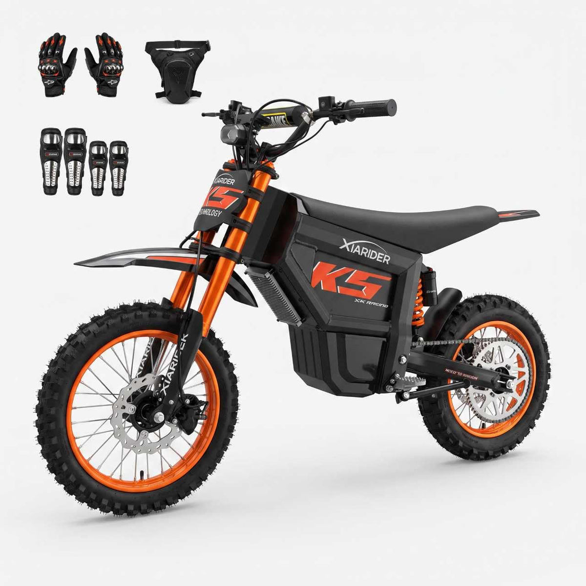 Electric Dirt Bike K5 45MPH 3000W Off Road Dirt Bike Black and Orange