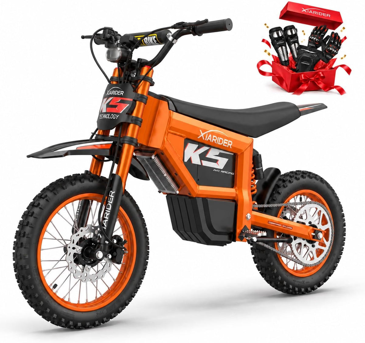 Electric Dirt Bike K5 45MPH 3000W Off Road Dirt Bike Black and Orange